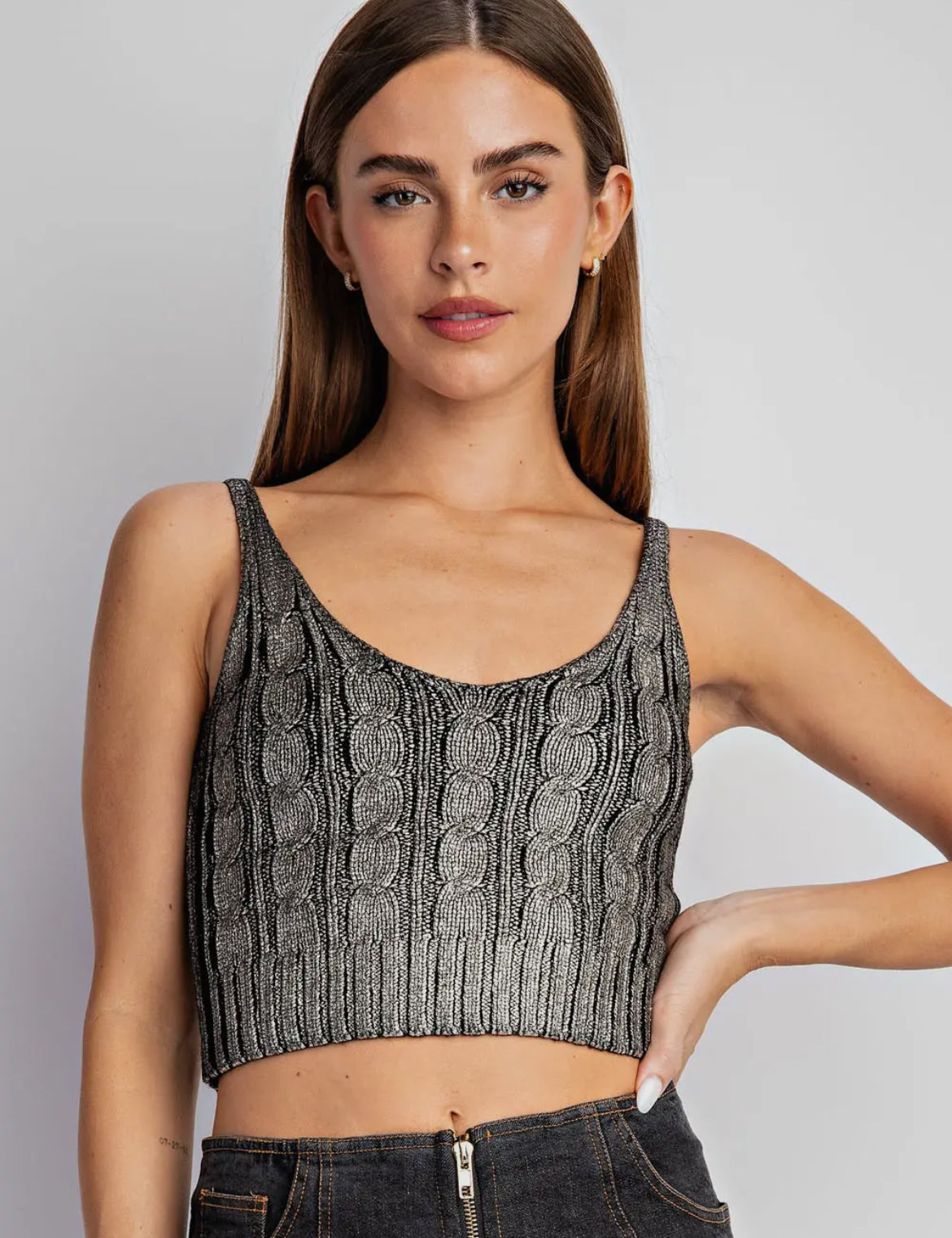 Lora Metallic Foil Sweater Cami