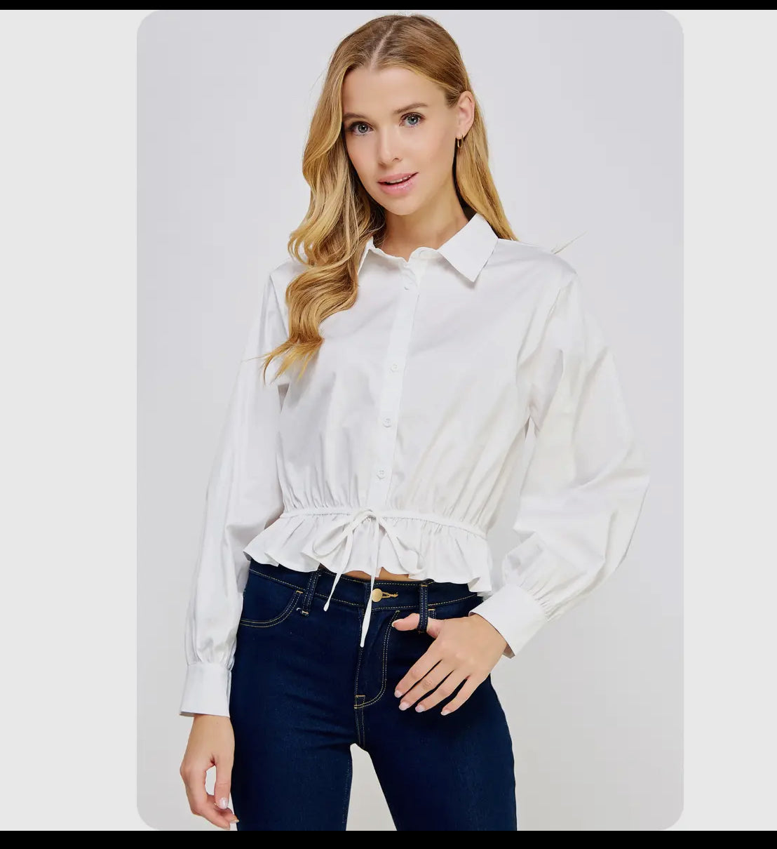 Naomi Ruffle Detail Button Down Shirt