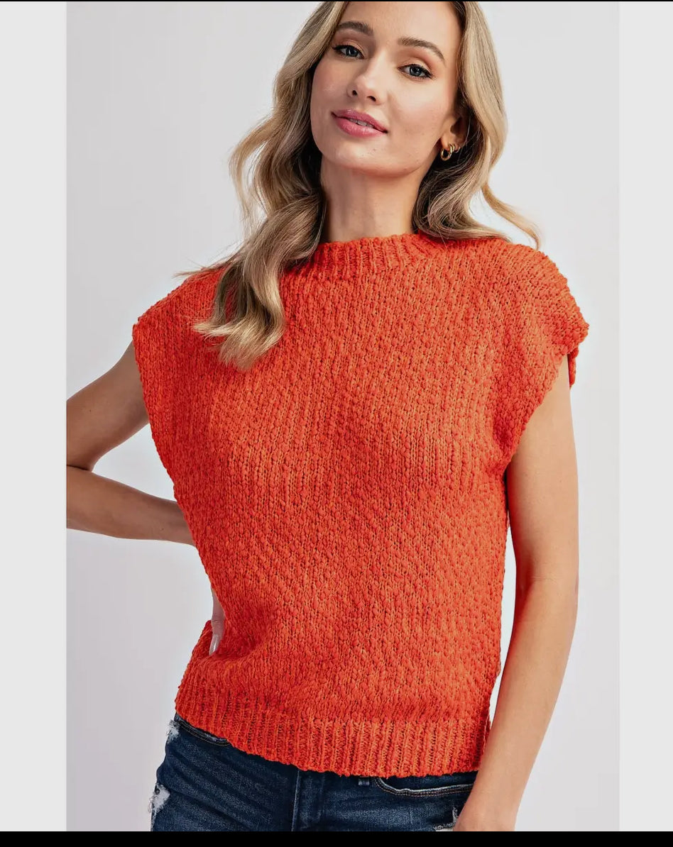 Daphne Mock Neck Sleeveless Sweater