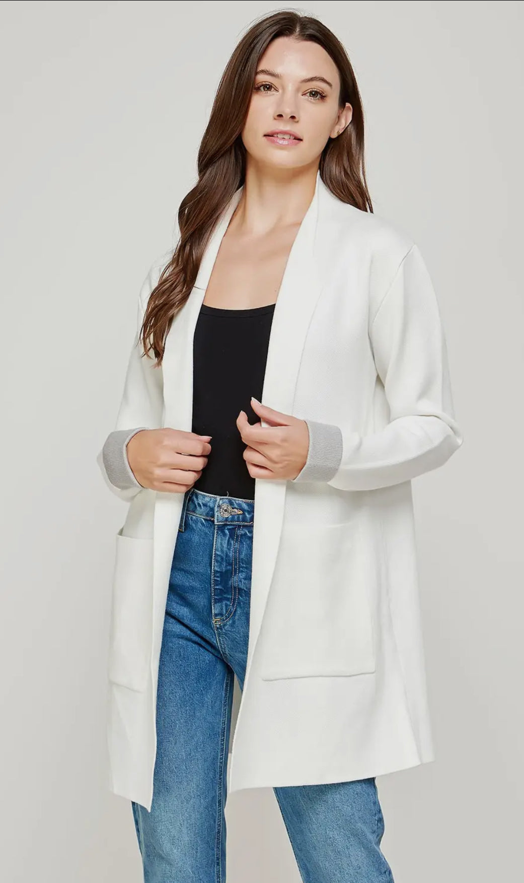 Brynn Label Collar Cardigan