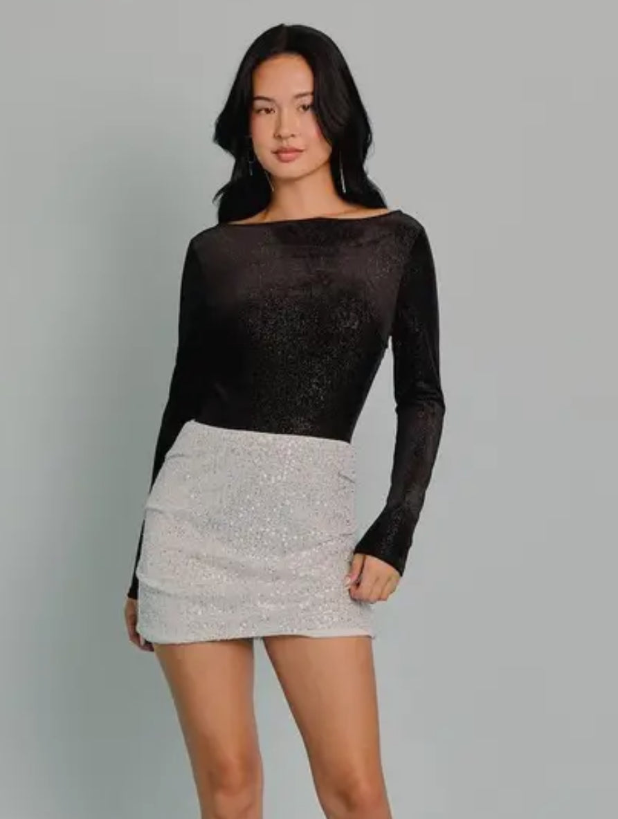 Betty High Waisted Sequin Skirt