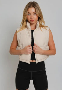 Lis High Neck Cropped Vest