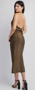Milania Knit Open Back Halter Dress
