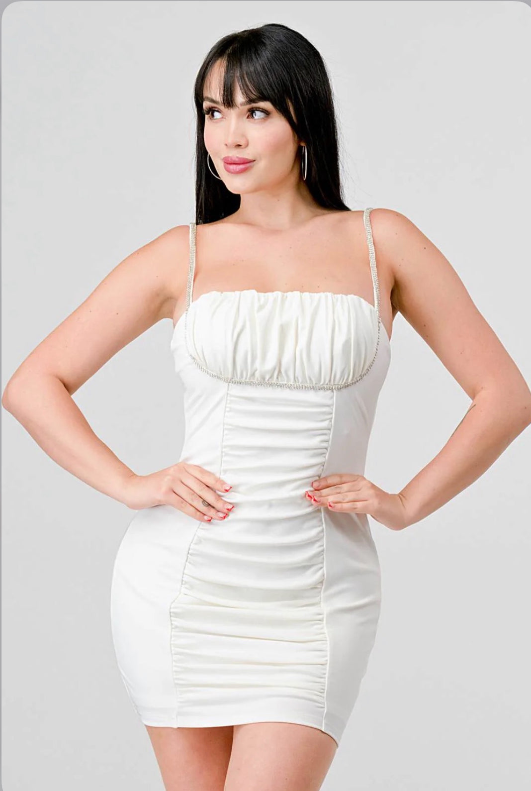 Sue Rhinestone Mini Dress