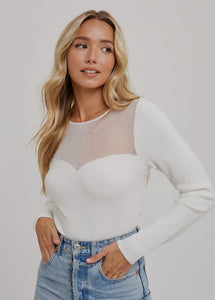 Vega Semi Sheer Sweetheart Top