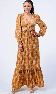 Dominga Printed Ruffled Dress