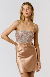 Dawson Sequin Satin Mini Dress