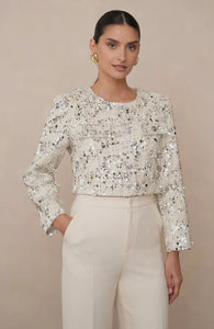 Jenny Short Tweed & Sequin Jacket