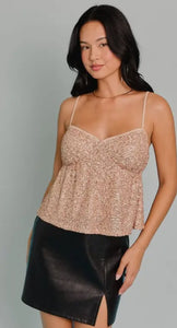 Antonella Babydoll Sequin Top