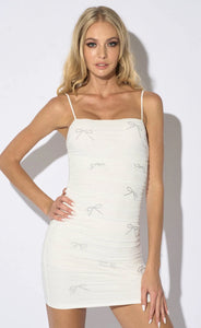 Paloma Bow Rhinestone Dress