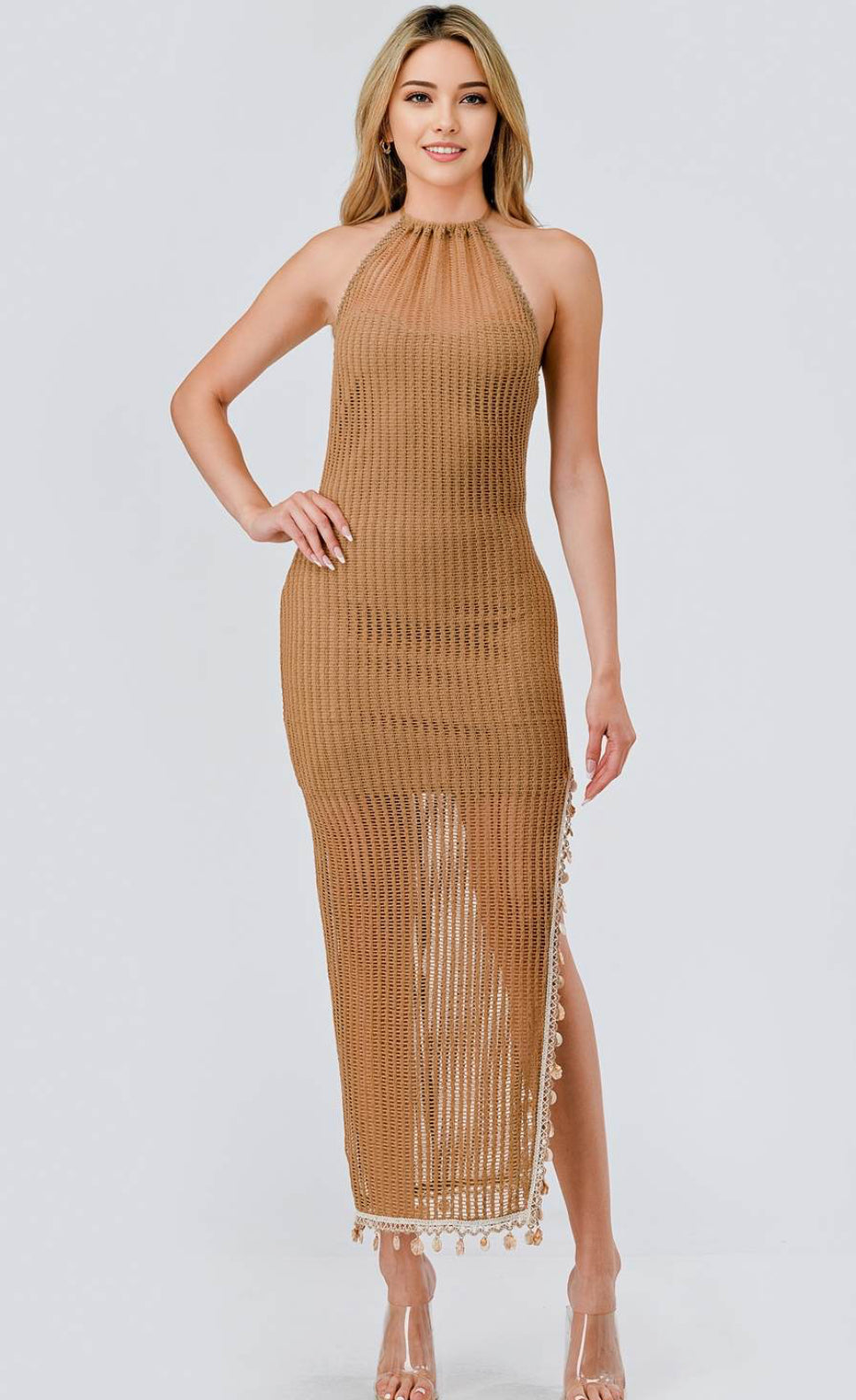 Fernanda Textured Knit Tassel Dress