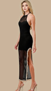 Fernanda Textured Knit Tassel Dress
