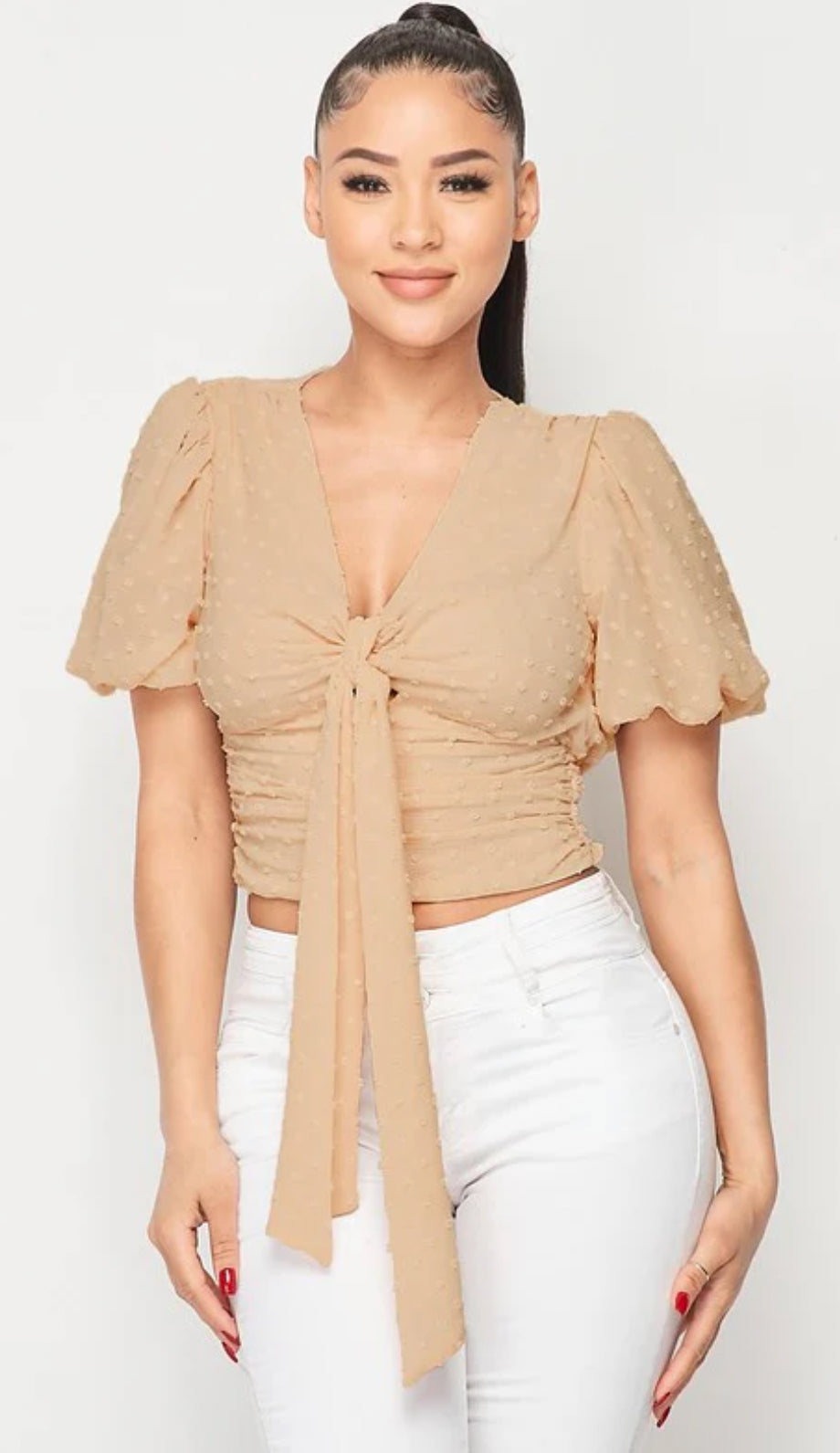 Cata Dot Chiffon Blouse