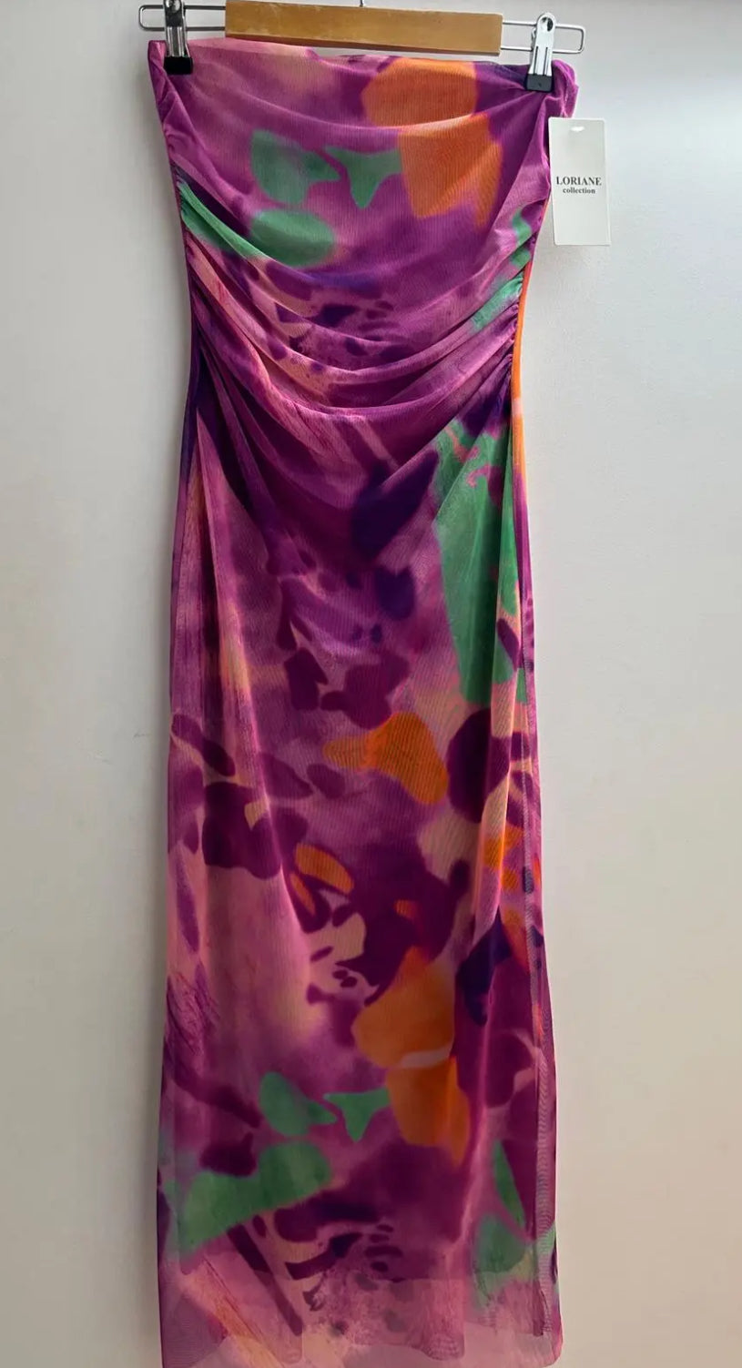 Mirabella Printed Strapless Dress 818
