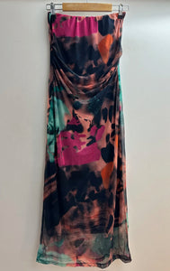 Mirabella Printed Strapless Dress 818