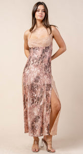 Ronica Printed Lace Midi Dress