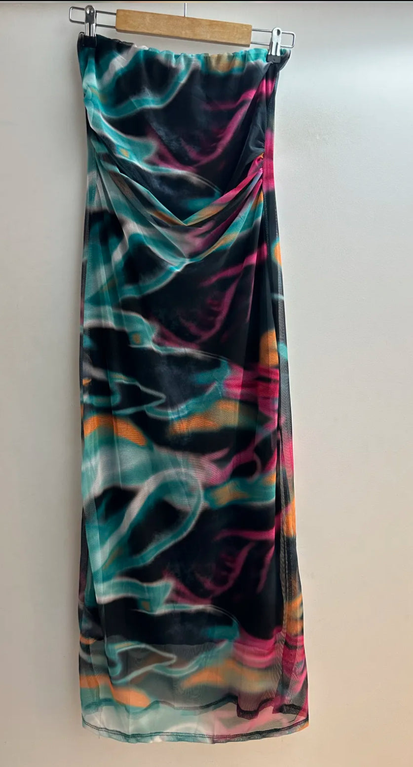 Mirabella Printed Strapless Dress 818