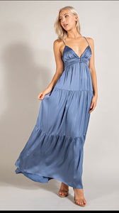 Claire Satin Sleeveless Maxi Dress
