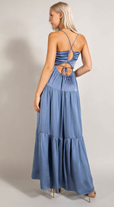 Claire Satin Sleeveless Maxi Dress