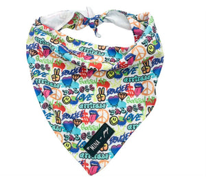 The Attitude Collection Graffiti Edition Tie On Cooling + Stylish Dog and Cat Bandana