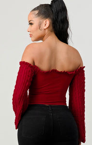 Melanie Mesh Ruffled Lace Blouse