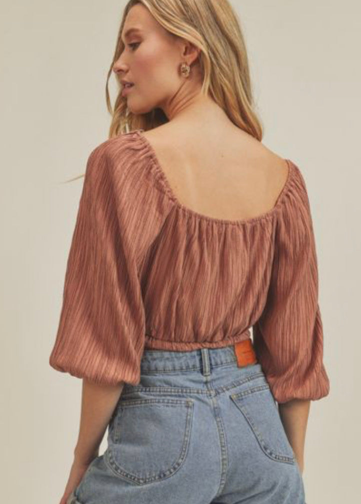 Catherine Pleated Crinkle Top