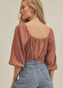 Catherine Pleated Crinkle Top