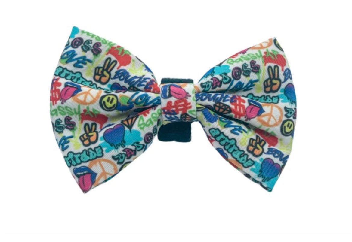 "The Attitude Collection: Graffiti Edition" Dog and Cat Bow-Tie on Velcro