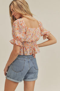 Viviana Ruffle Floral Top