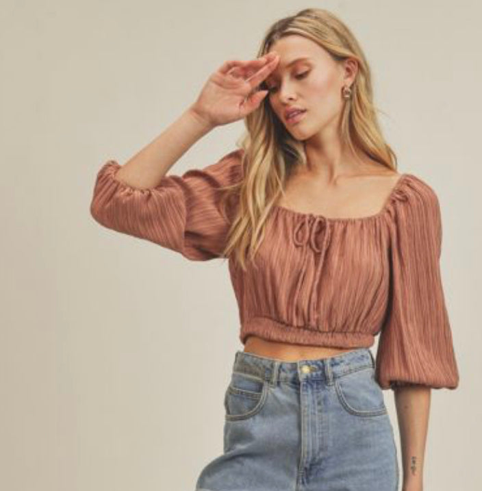 Catherine Pleated Crinkle Top