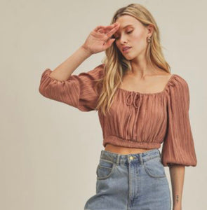 Catherine Pleated Crinkle Top