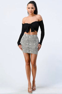 Christy Faux Leather Snake Mini Skirt