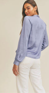 Sarah Surplice Satin Blouse