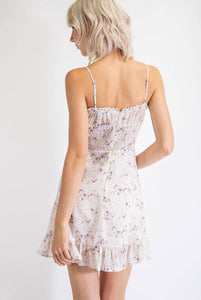 Gianna Floral Shirred Bodice Mini Dress