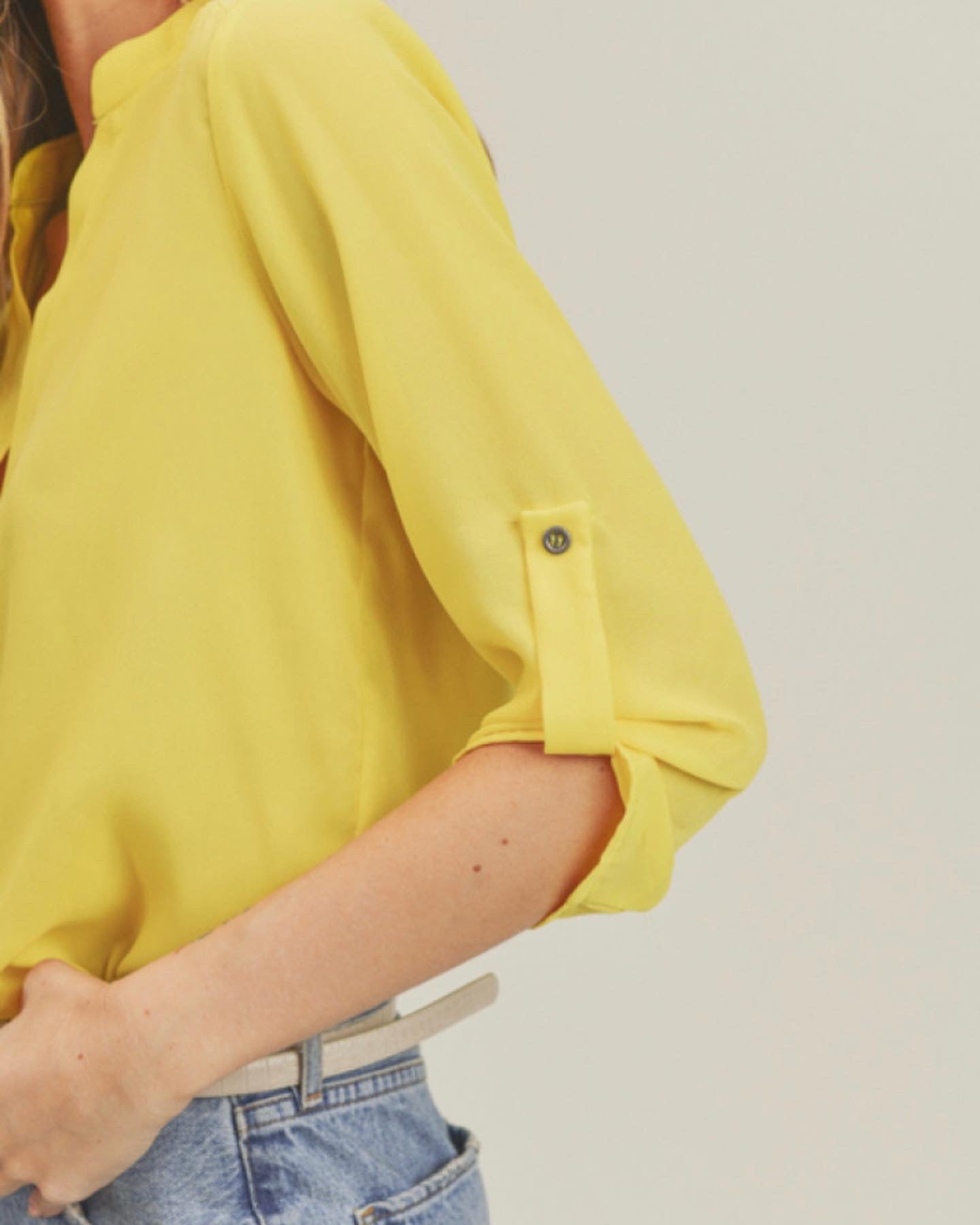 Marie Deep Open Neck Heavy Doby Top