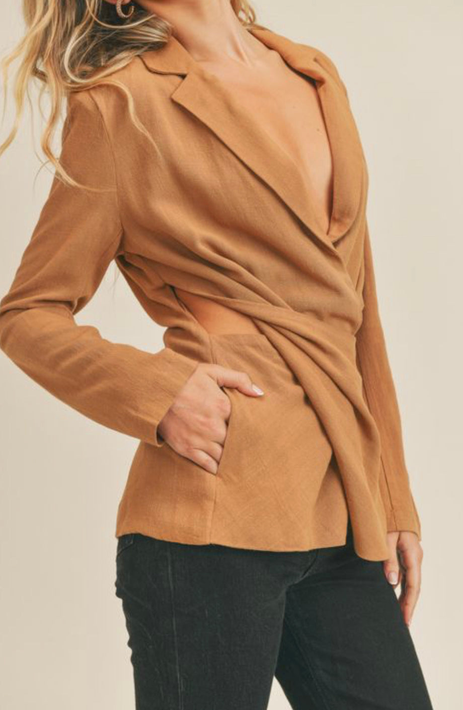 Meg Cut Out Blazer Top