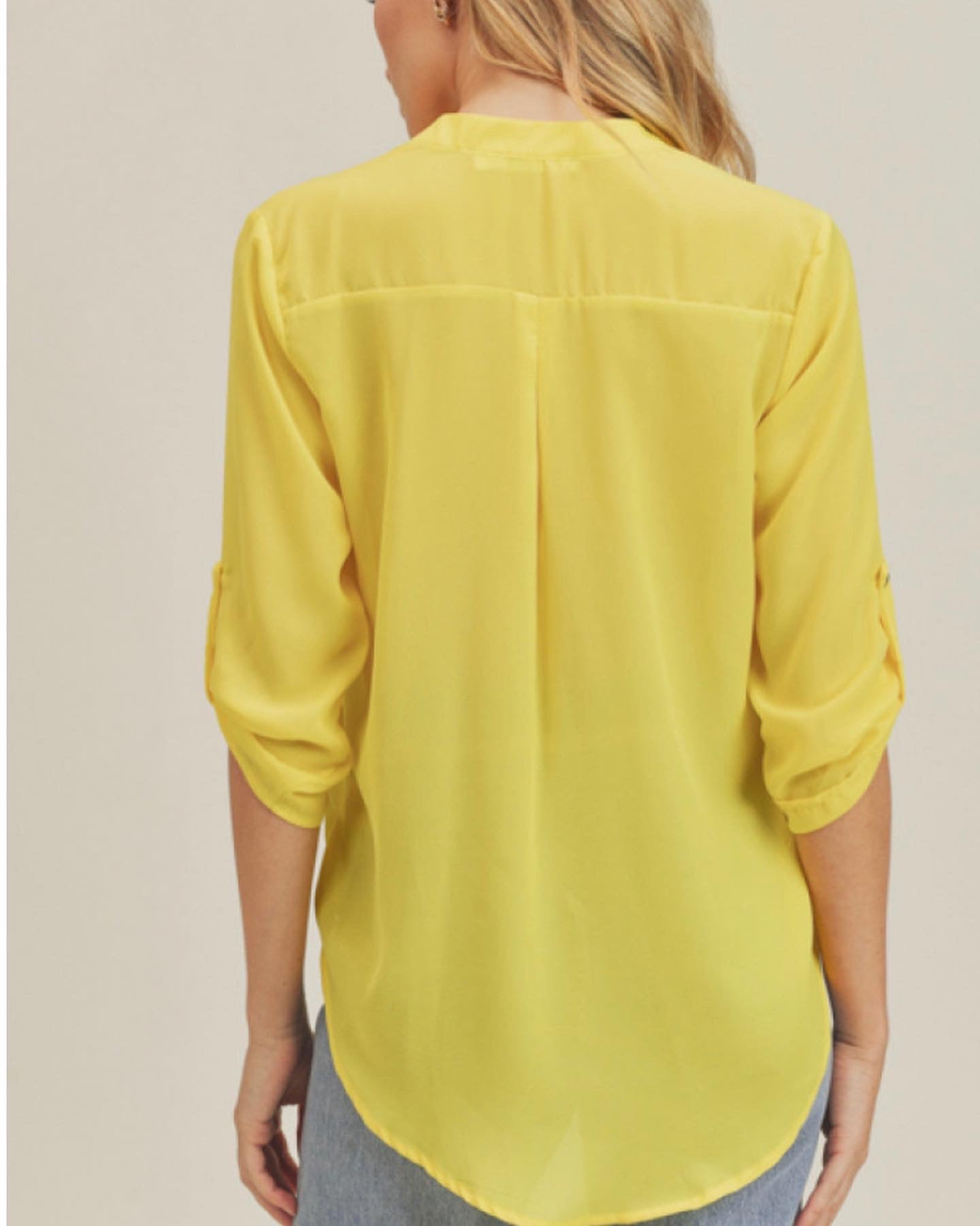 Marie Deep Open Neck Heavy Doby Top