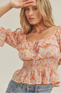 Viviana Ruffle Floral Top