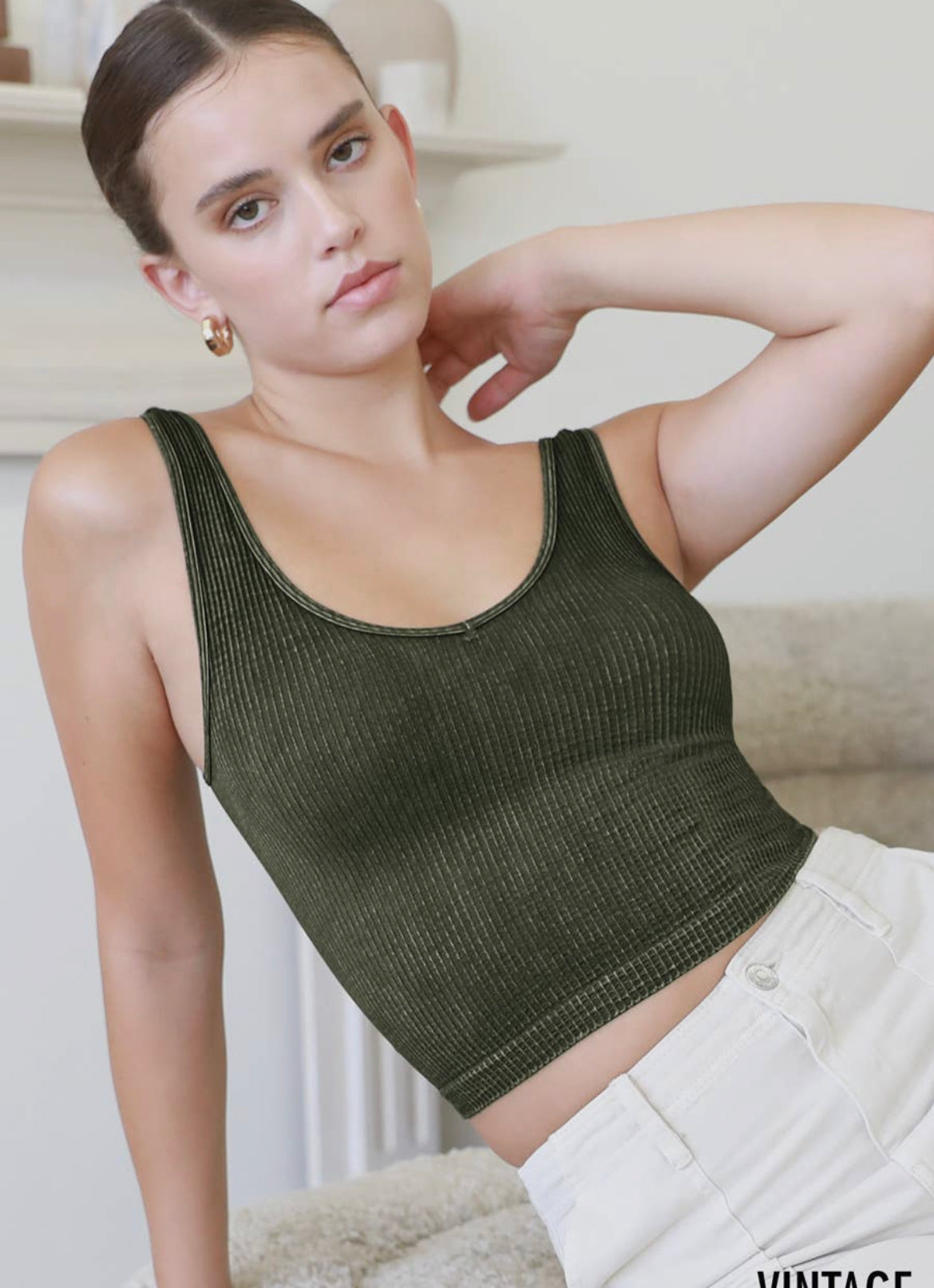 Elle Vintage Reversible Crop Top