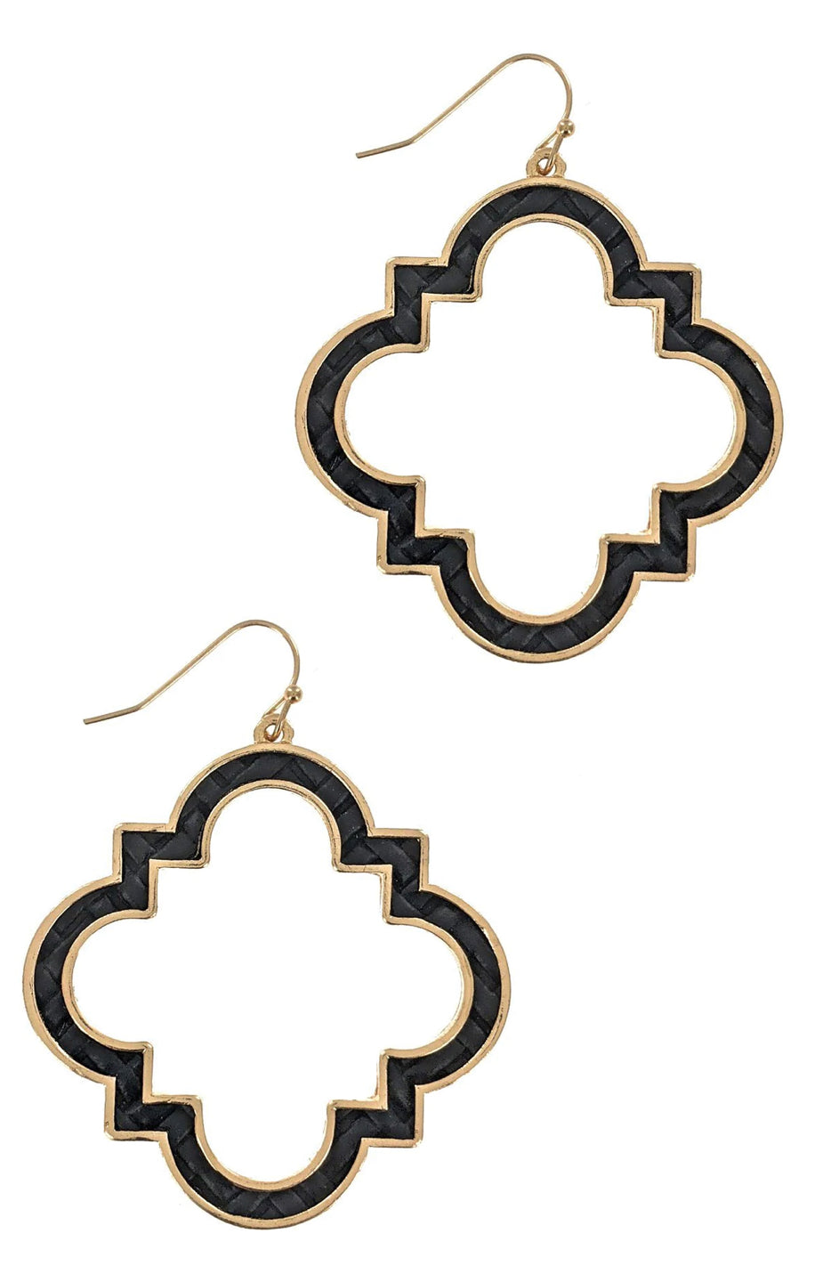 Davina Leather Clover Drop Earrings